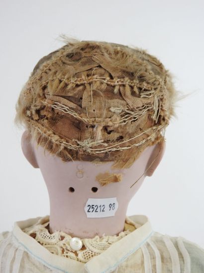 Doll with bisque head, fixed eyes, open mouth...