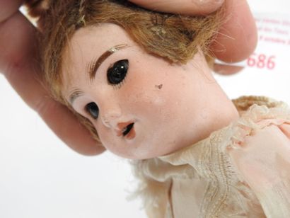 SFBJ.
Little doll with bisque head, sleepy...
