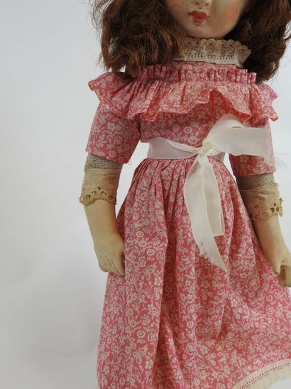 LIMMER.
Boiled cardboard doll with painted...