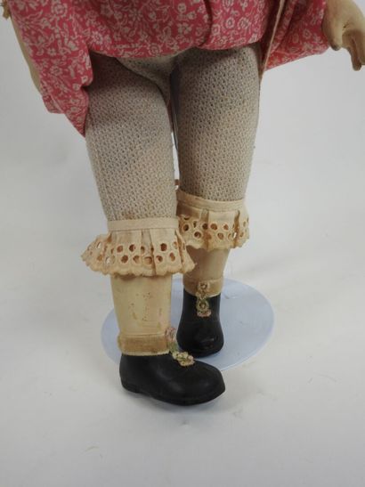 LIMMER.
Boiled cardboard doll with painted...