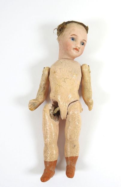 UNIS FRANCE.
Little doll with bisque head,...