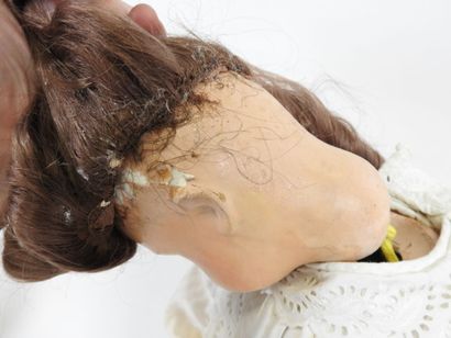 SFBJ.
Boiled cardboard head doll, open eyes,...