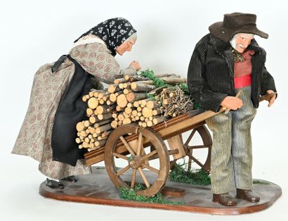Diorama en terre cuite ou argile (taille...