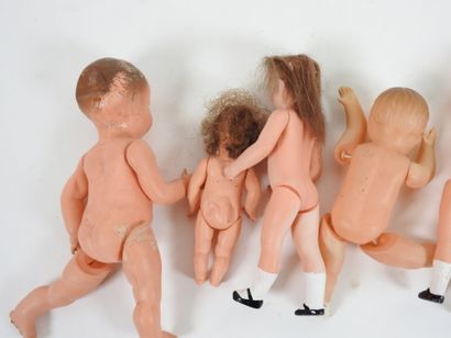 Six little bathers in celluloid, including...