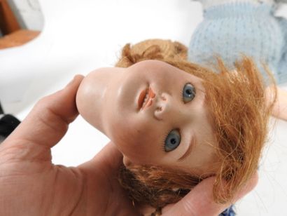 UNIS FRANCE.
Bisque head doll with open eyes...