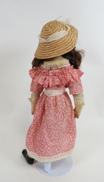 LIMMER.
Boiled cardboard doll with painted...