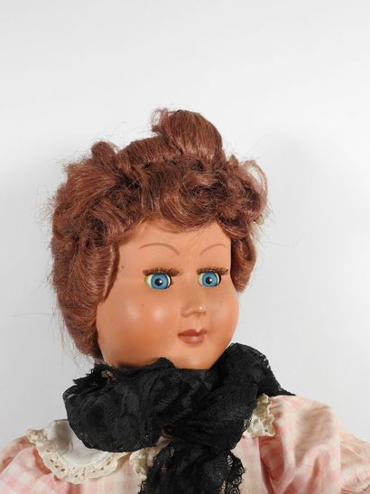 Plastic head doll, sleeping eyes with movable...