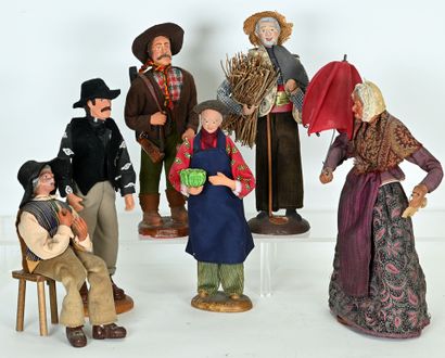 Santons de Provence corps et tête en terre...