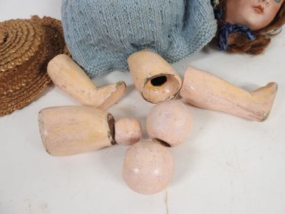 UNIS FRANCE.
Bisque head doll with open eyes...