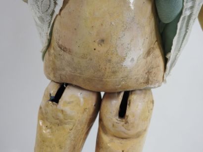Doll with bisque head, fixed eyes, open mouth...