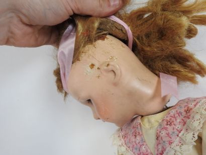 UNIS FRANCE.
Doll with boiled cardboard head,...