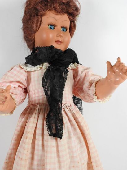 Plastic head doll, sleeping eyes with movable...