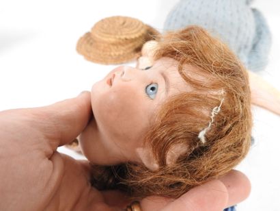 UNIS FRANCE.
Bisque head doll with open eyes...