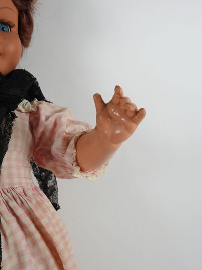 Plastic head doll, sleeping eyes with movable...