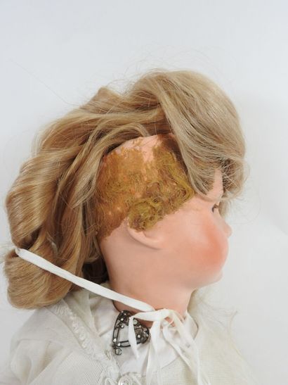Large doll with boiled cardboard head, sleeping...