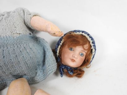 UNIS FRANCE.
Bisque head doll with open eyes...