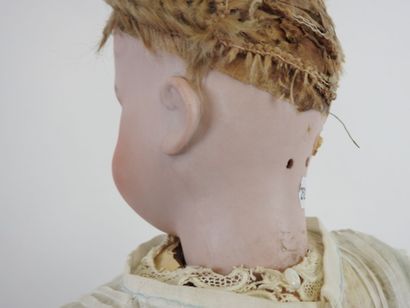 Doll with bisque head, fixed eyes, open mouth...