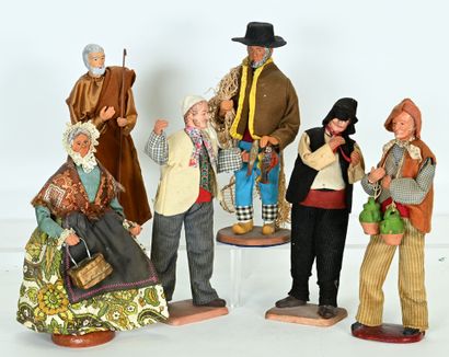 Santons de Provence, corps et tête en terre...