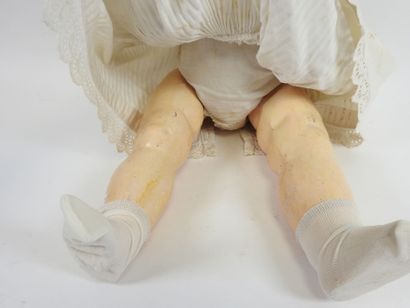 SFBJ.
Boiled cardboard head doll, open eyes,...