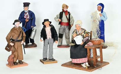 Santons de Provence, corps et tête en terre...