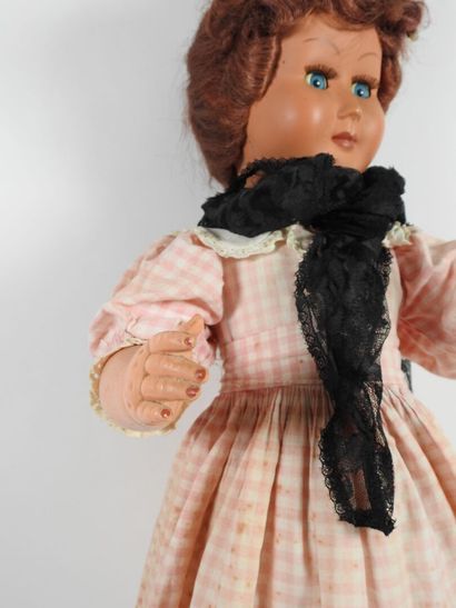 Plastic head doll, sleeping eyes with movable...