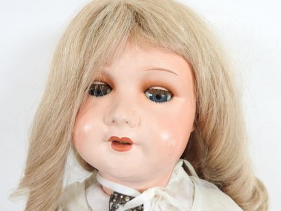 Large doll with boiled cardboard head, sleeping...