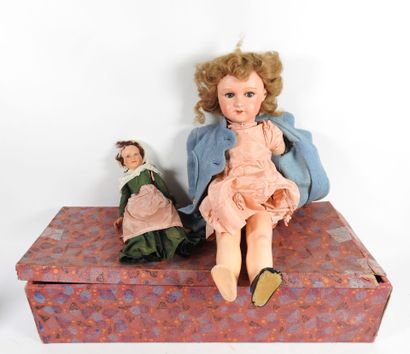 Doll with boiled cardboard head, sleeping...