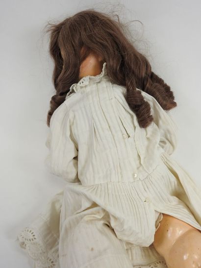 SFBJ.
Boiled cardboard head doll, open eyes,...
