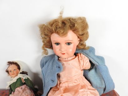 Doll with boiled cardboard head, sleeping...
