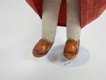 Fabric doll with boiled cardboard head.
Cloth...