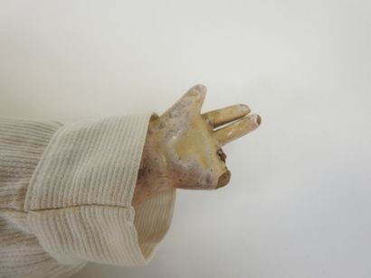 Bisque head doll, fixed eyes, open mouth...
