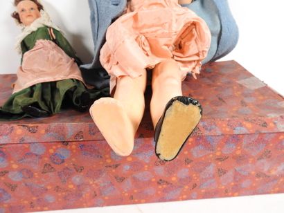 Doll with boiled cardboard head, sleeping...