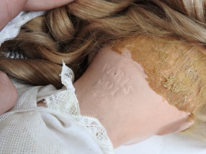 Large doll with boiled cardboard head, sleeping...