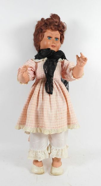 Plastic head doll, sleeping eyes with movable...