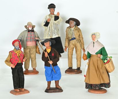 Santons de Provence, corps et tête en terre...