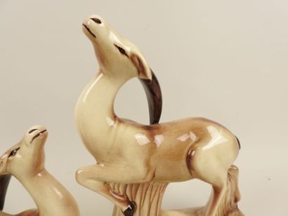 Charles LEMANCEAU (1905-1980).
Les antilopes.
Groupe...