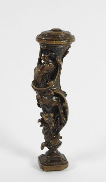 Sceau à cacheter en bronze représentant un...