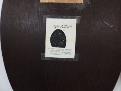DUHAUT (XXe).
Paire de panneaux ovales en...
