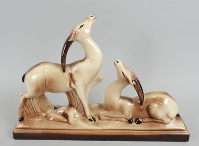 Charles LEMANCEAU (1905-1980).
Les antilopes.
Groupe...