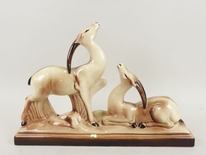 Charles LEMANCEAU (1905-1980).
Les antilopes.
Groupe...