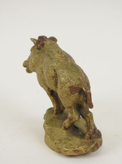 A. RENEVEY (XXe).
Le sanglier.
Petit bronze...