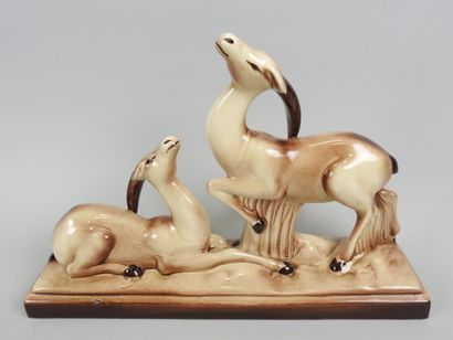 Charles LEMANCEAU (1905-1980).
Les antilopes.
Groupe...