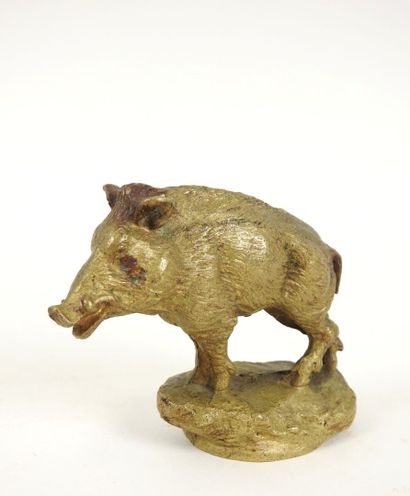 A. RENEVEY (XXe).
Le sanglier.
Petit bronze...