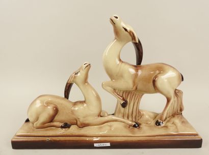 Charles LEMANCEAU (1905-1980).
Les antilopes.
Groupe...