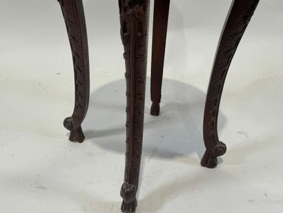 ASIE.
Petite sellette circulaire en bois...