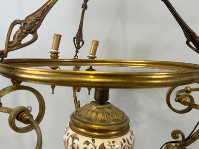 Monture de suspension en céramique et bronze...