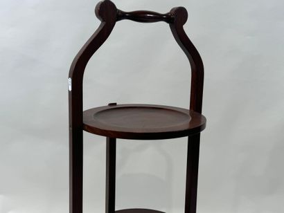 Porte-assiettes pliable en acajou mouluré...