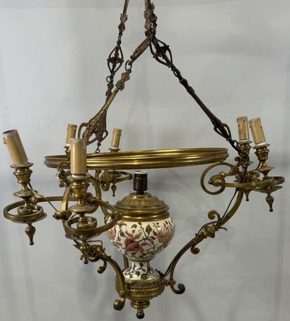 Monture de suspension en céramique et bronze...