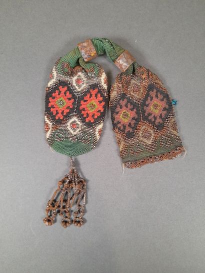 Set of three purses and a small macramé bag...