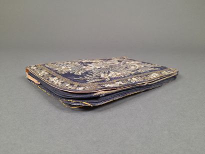 Evening clutch in silk satin with an Asian-inspired...